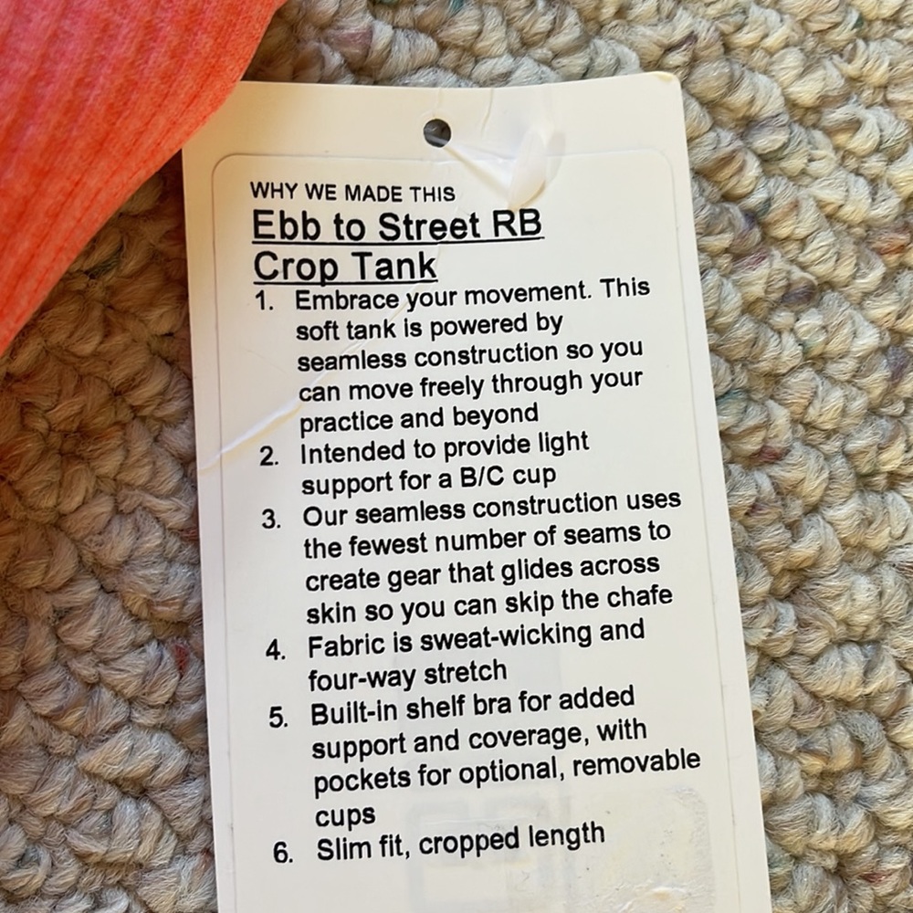 Lululemon Ebb To Street Racerback Crop Tank - Picture 3 of 5